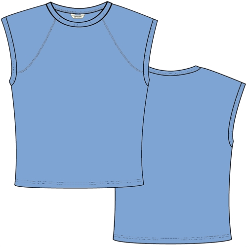 LISVA MALOU S/S BOMULD 1X1 RIB TEE AZURINE BLUE